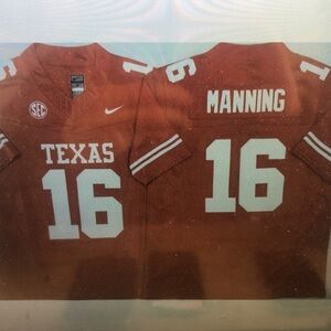 🤩Arch Manning Orange Stitched Jersey Vapor White😚